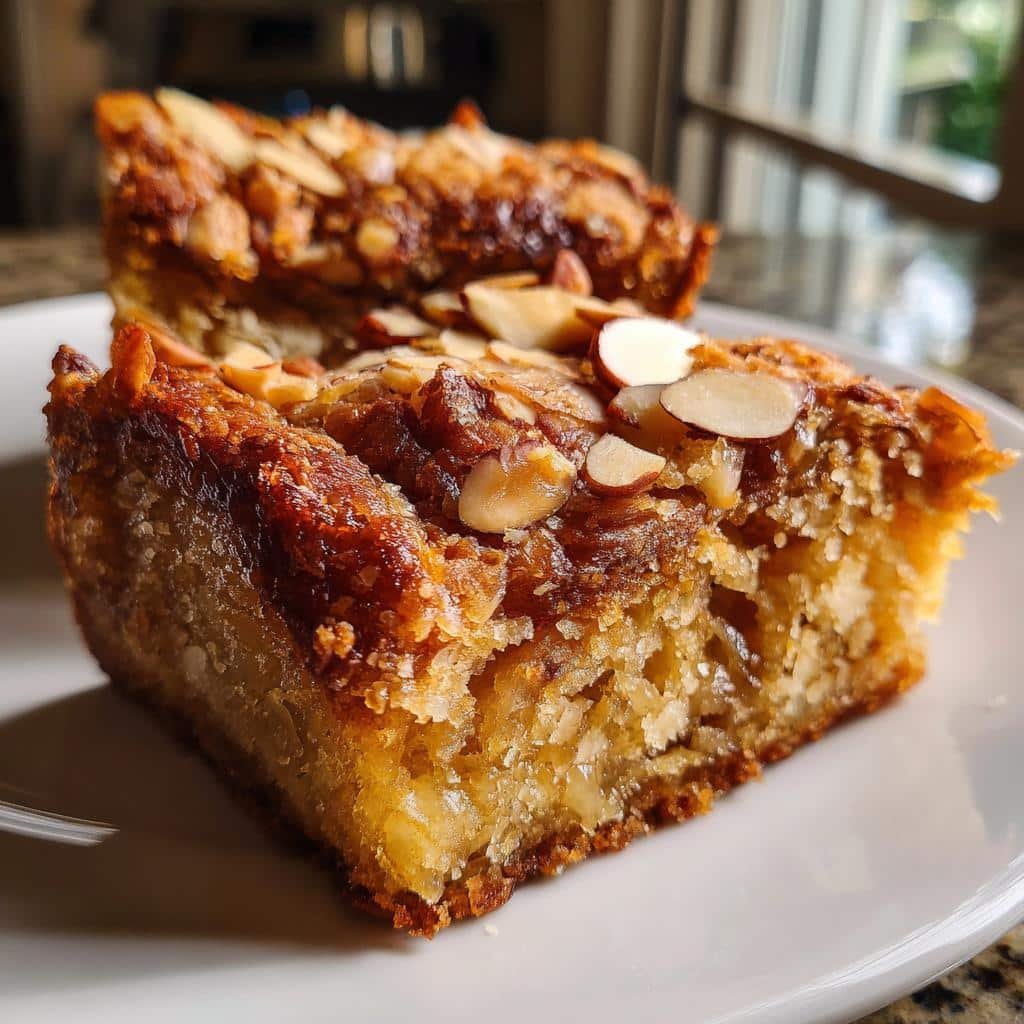almond croissant cookie bars - detail 1