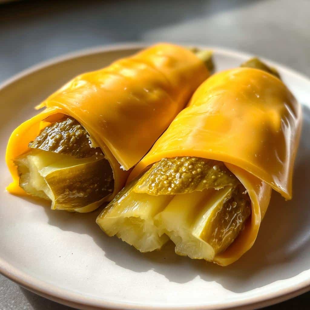 Cheese-wrapped pickles - detail 1
