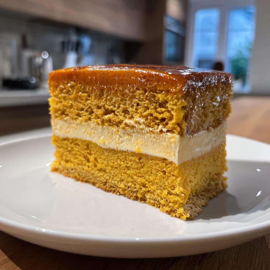 Pumpkin magic cake - detail 1