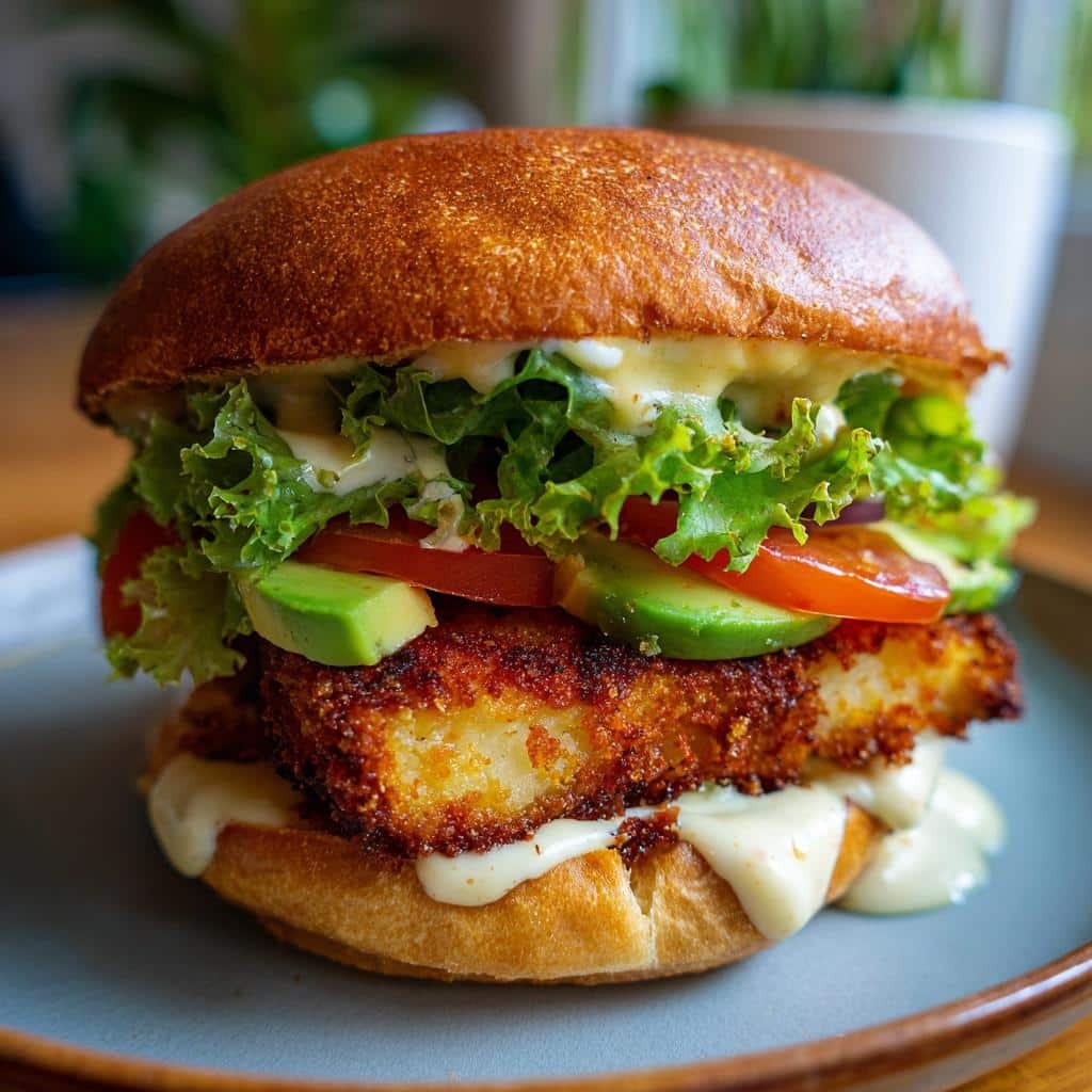 air fryer halloumi burgers - detail 1