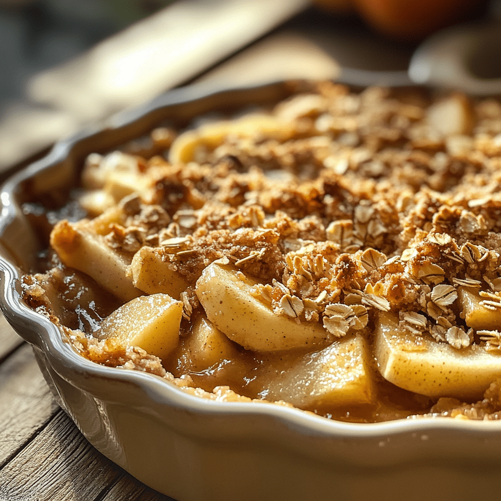 Sourdough Discard Apple Crisp – A warm baking dish filled