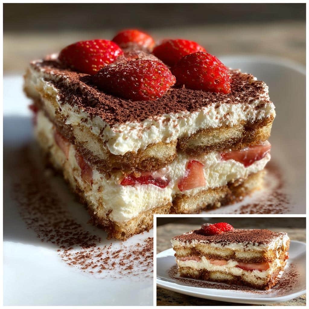 strawberries and cream tiramisu​ - detail 1