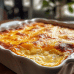 Viral Cottage Cheese Casserole – A golden, cheesy casserole with cottage cheese, pasta, and herbs baked in a dish and ready to serve.