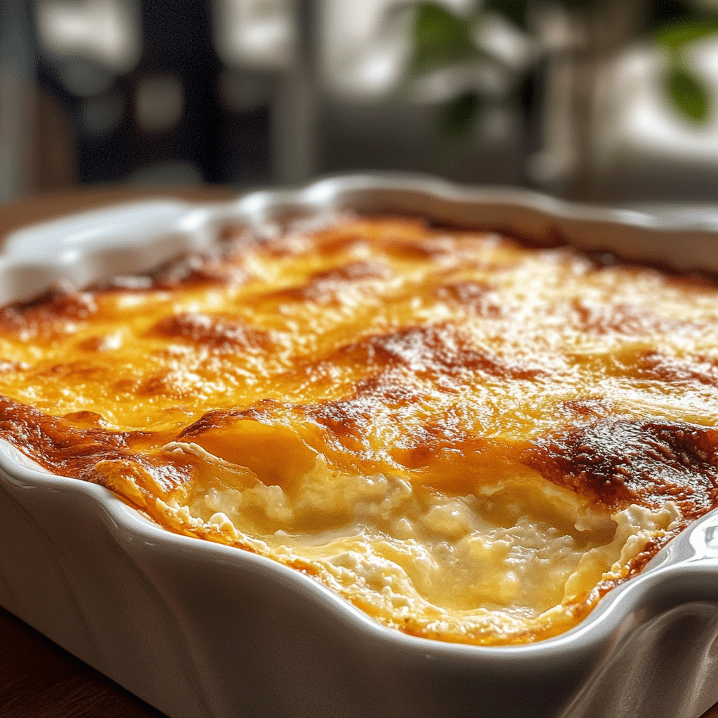 Viral Cottage Cheese Casserole – A golden, cheesy casserole with cottage cheese, pasta, and herbs baked in a dish and ready to serve.