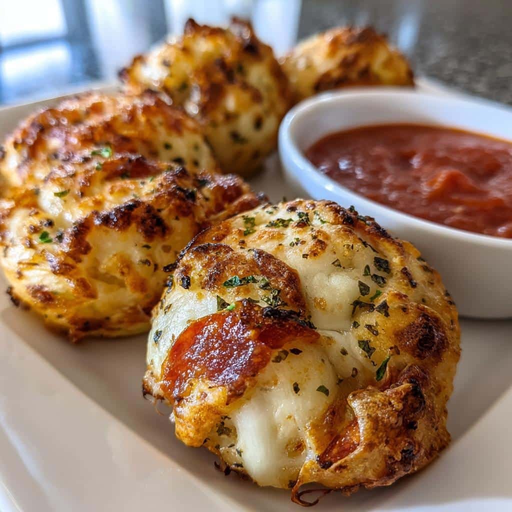 Air Fryer Pizza Stuffed Garlic Knots