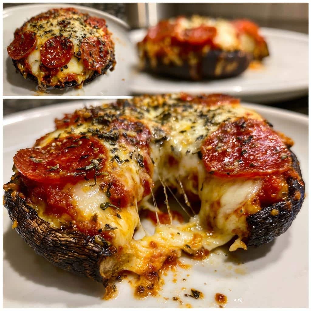 Air Fryer Pizza Stuffed Portobello Mushrooms - detail 1
