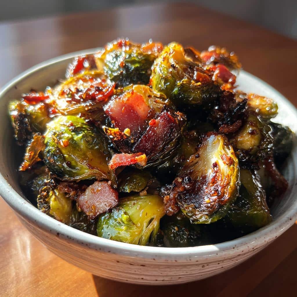 Air Fryer Spicy Maple Bacon Brussels Sprouts - detail 1