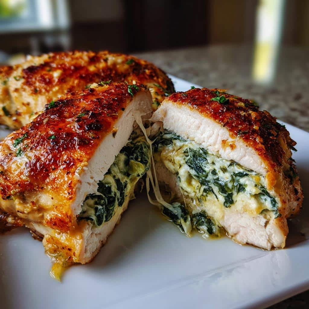 Air Fryer Stuffed Chicken Breast Spinach Artichoke - detail 1