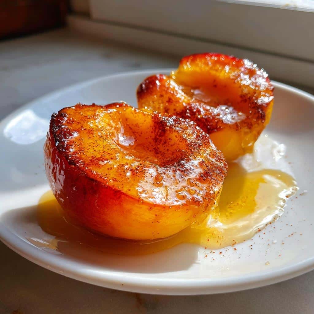 Air fryer baked peaches