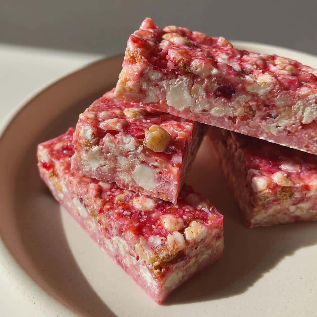 Freeze-dried strawberry crunch bars