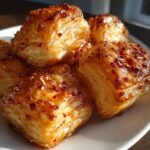 Hot honey puff pastry bites