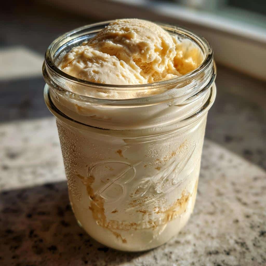 Mason jar ice cream