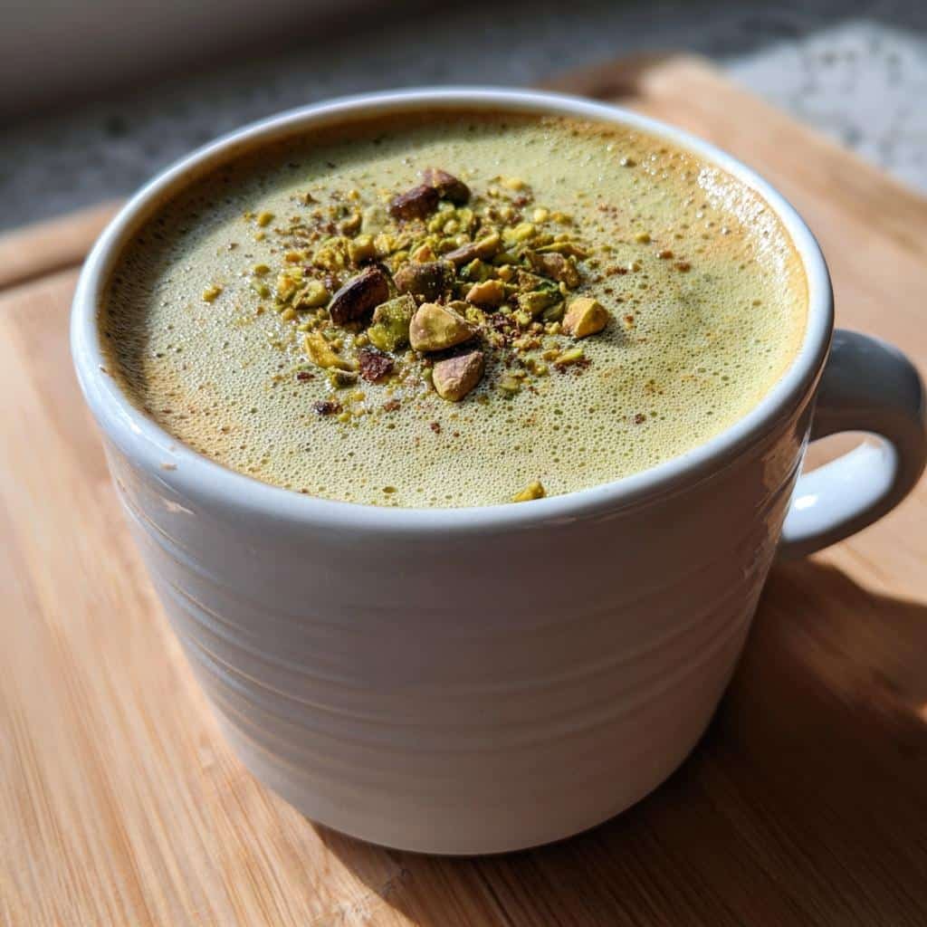 Pistachio milk latte