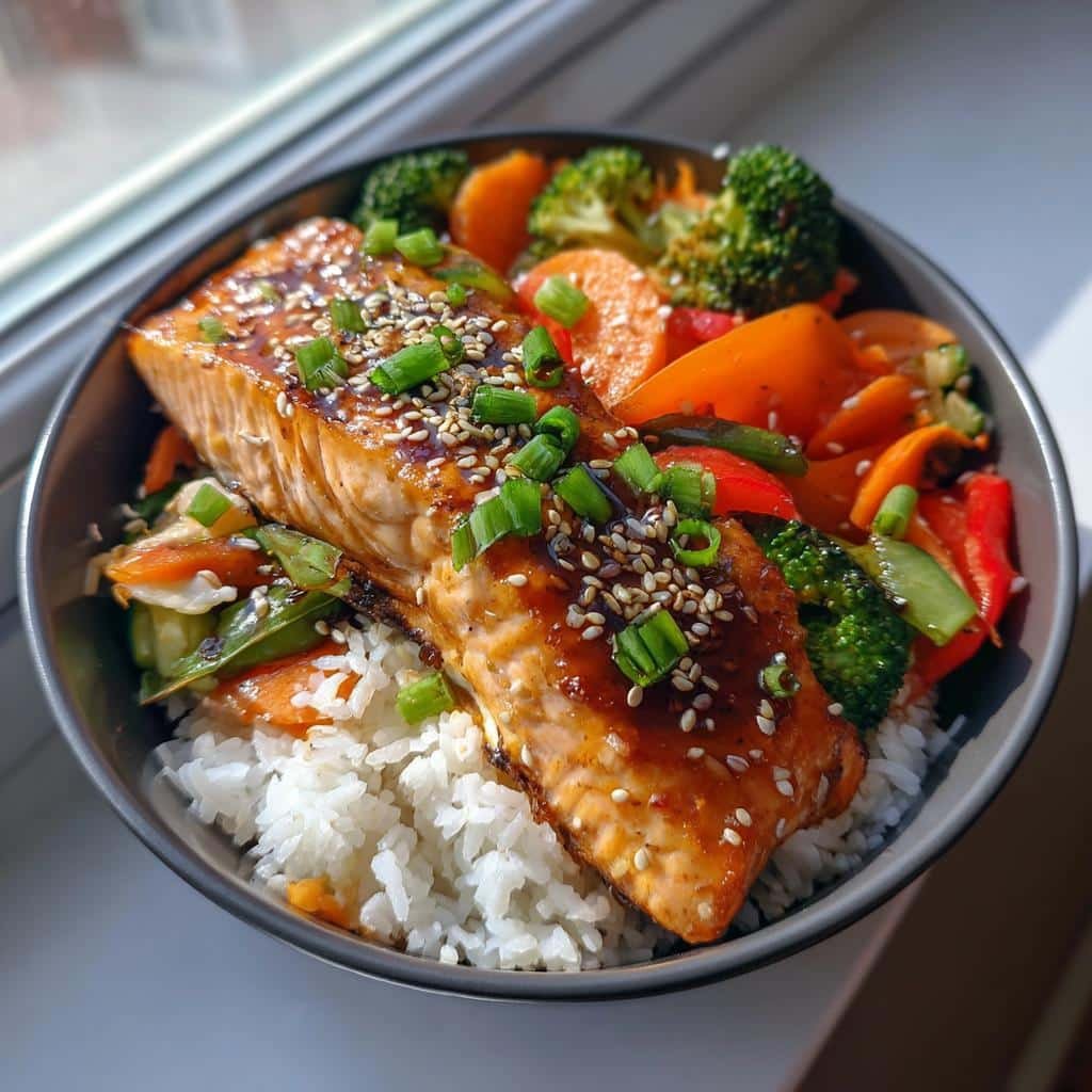 TikTok Salmon Rice Bowl Air Fryer - detail 1