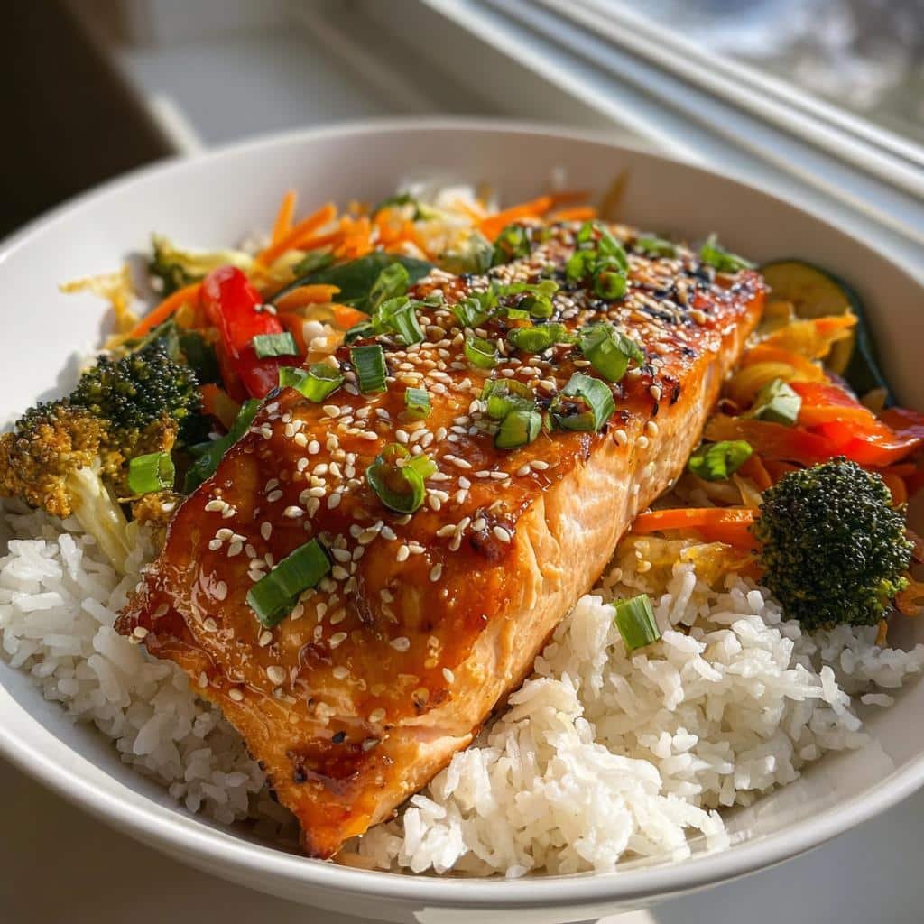TikTok Salmon Rice Bowl Air Fryer