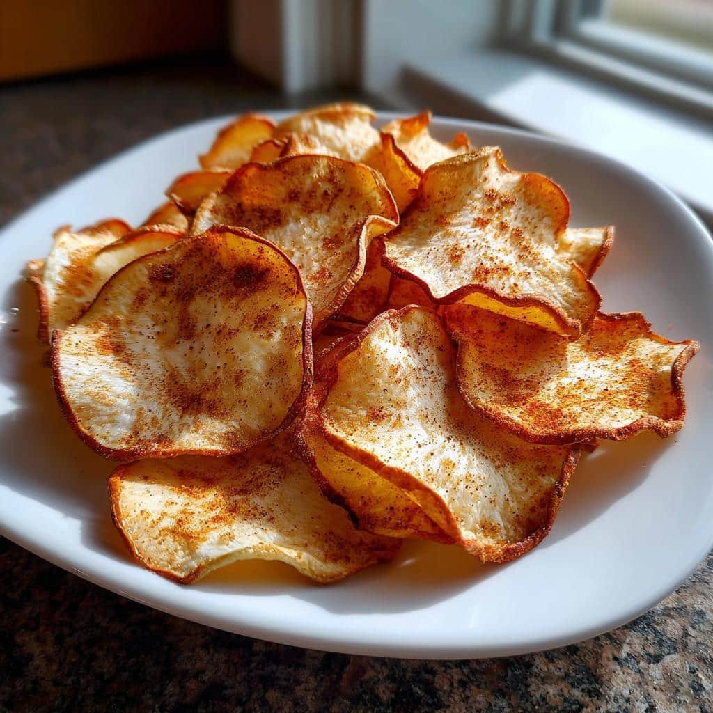 air fryer apple chips no sugar - detail 1