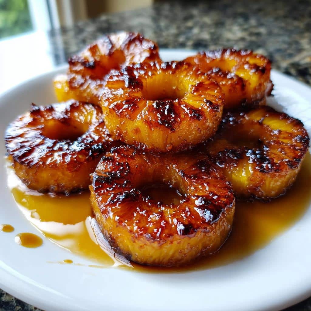 air fryer caramelized pineapple