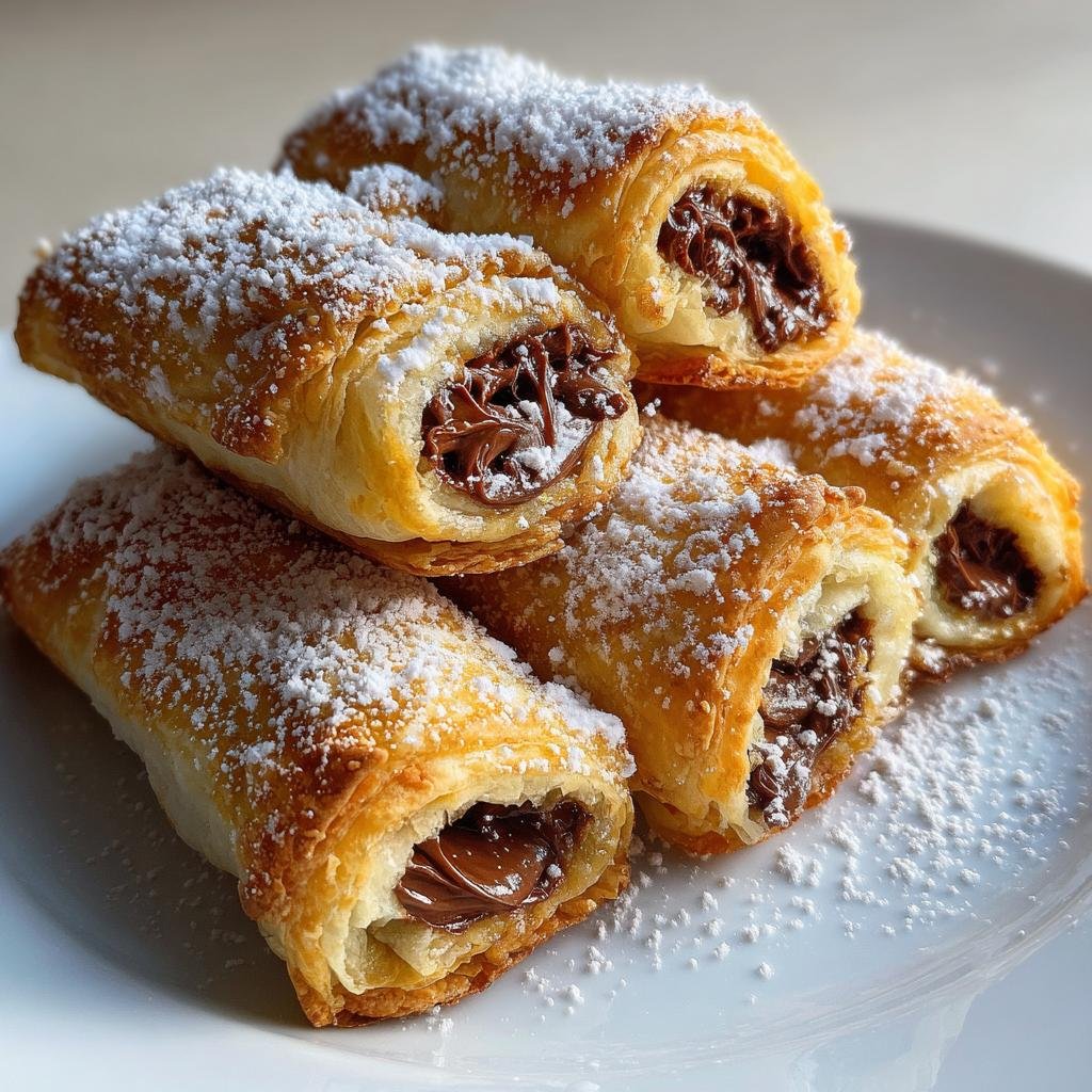 air fryer mini Nutella pastry rolls - detail 1
