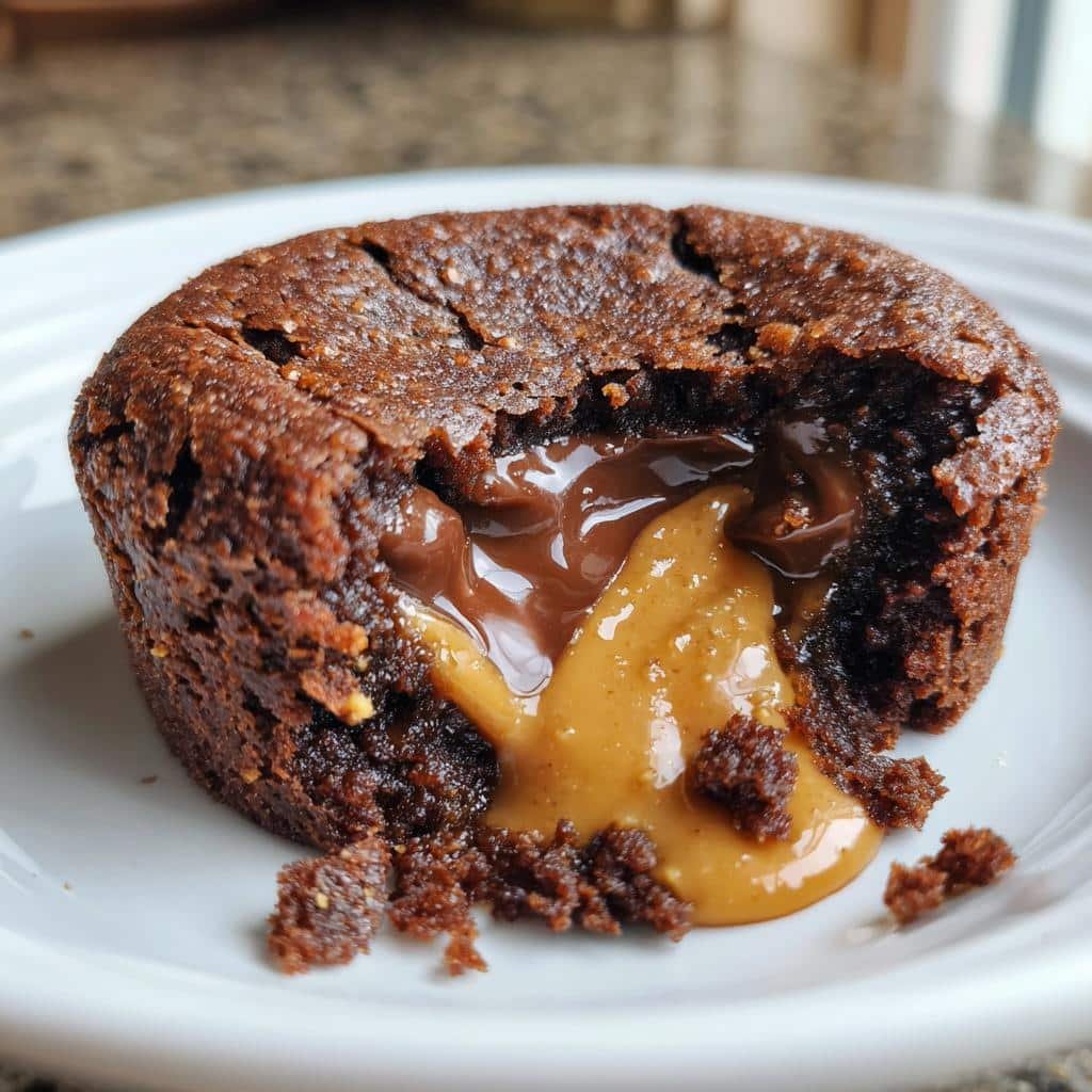 air fryer mini peanut butter lava cakes - detail 1