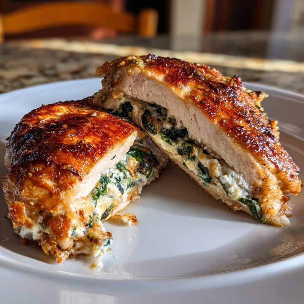 air fryer stuffed chicken breast spinach