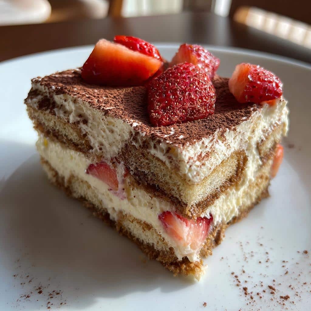 strawberries and cream tiramisu​