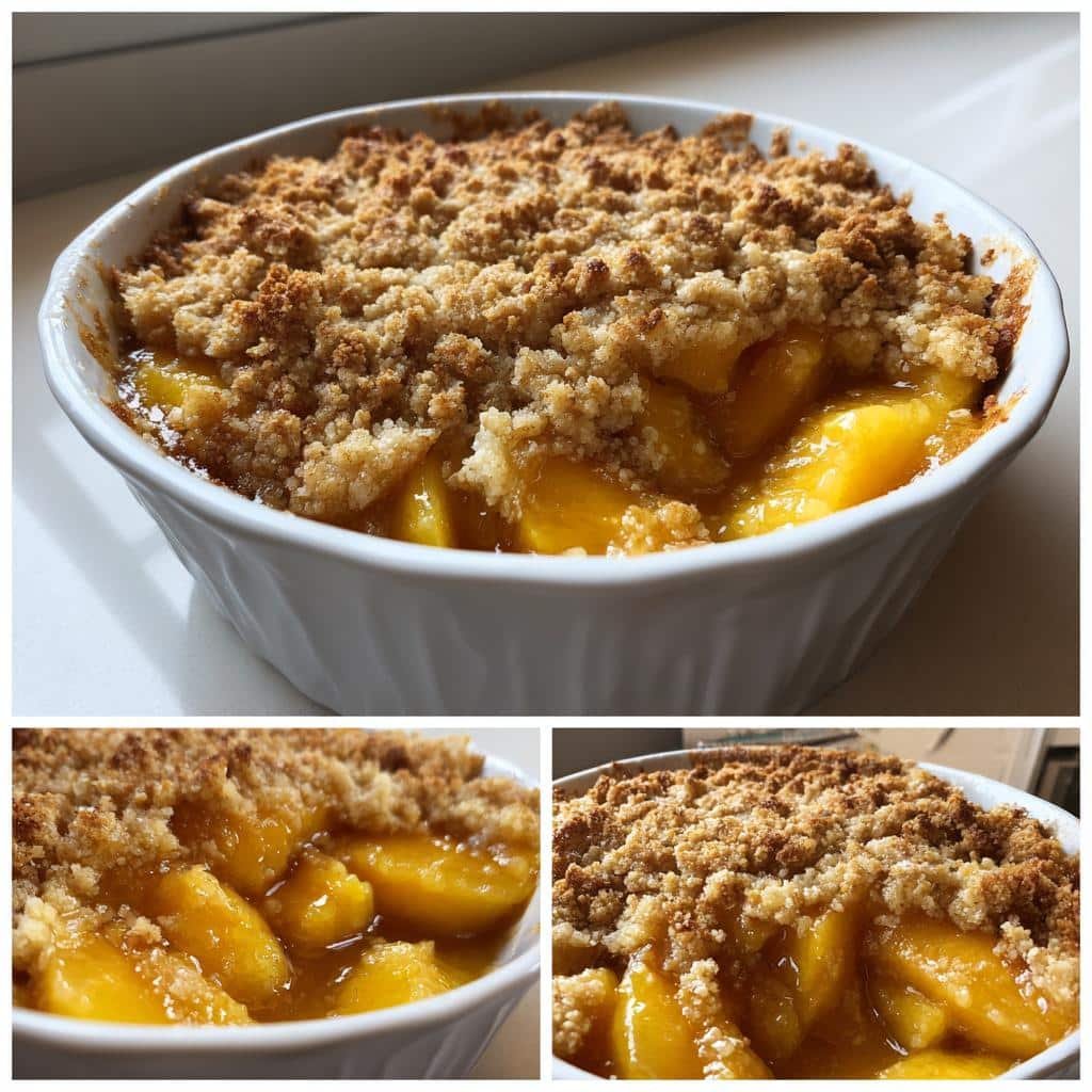 vegan air fryer peach cobbler