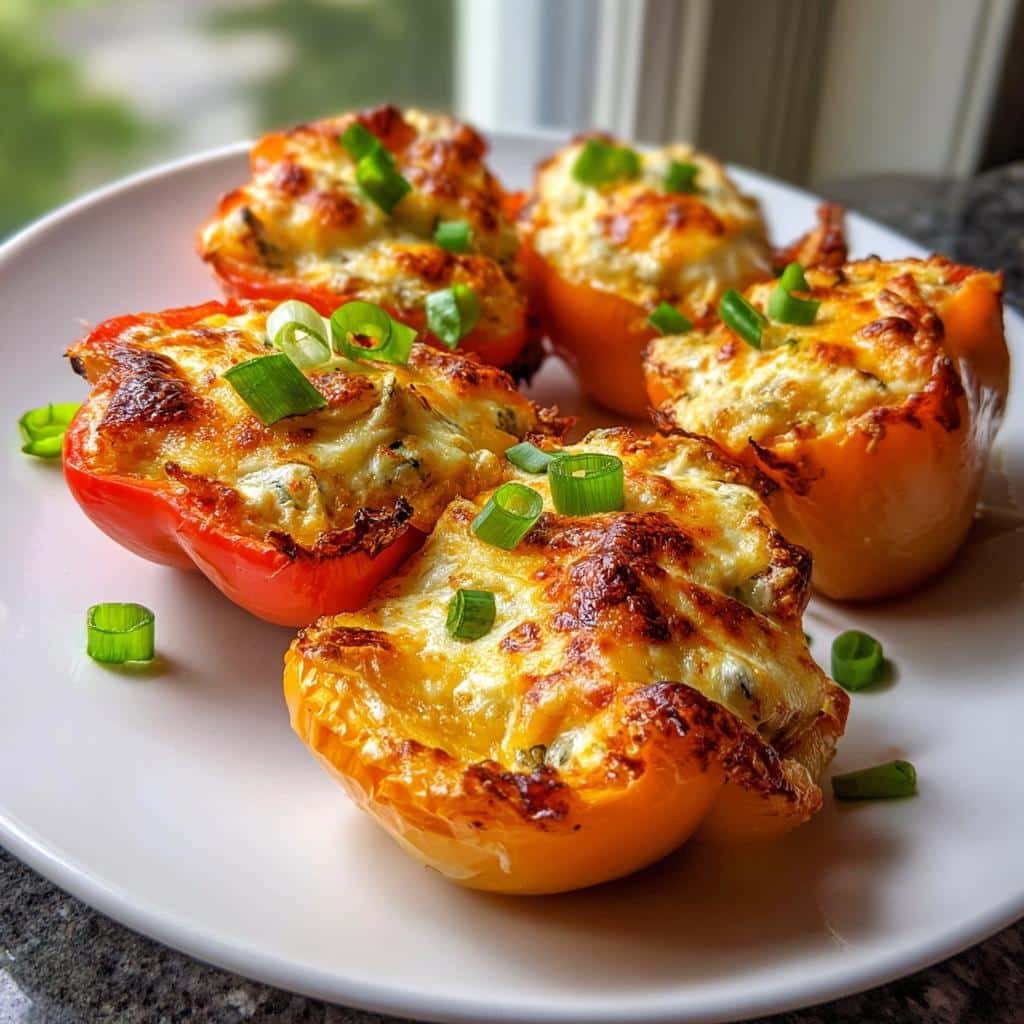 Air Fryer Buffalo Ranch Stuffed Mini Peppers