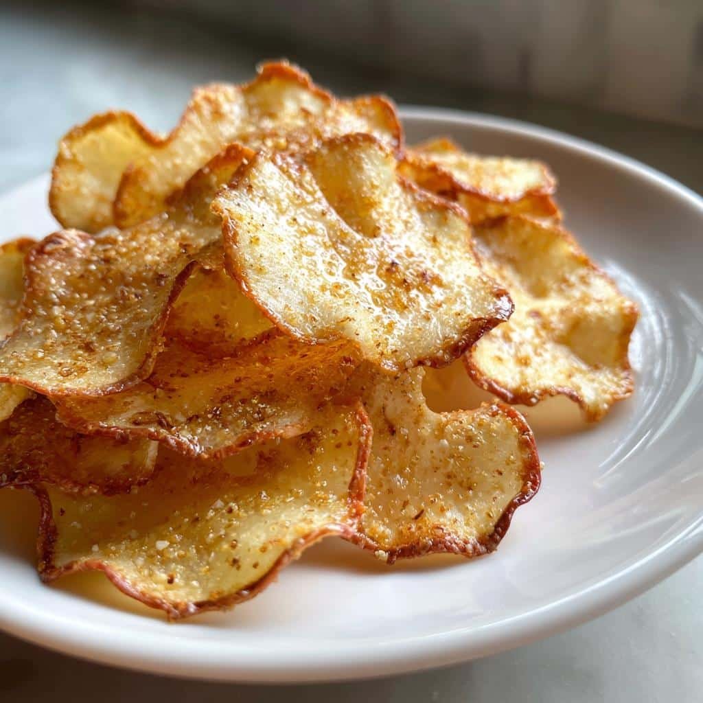 Air Fryer Cardamom Rose Water Apple Chips