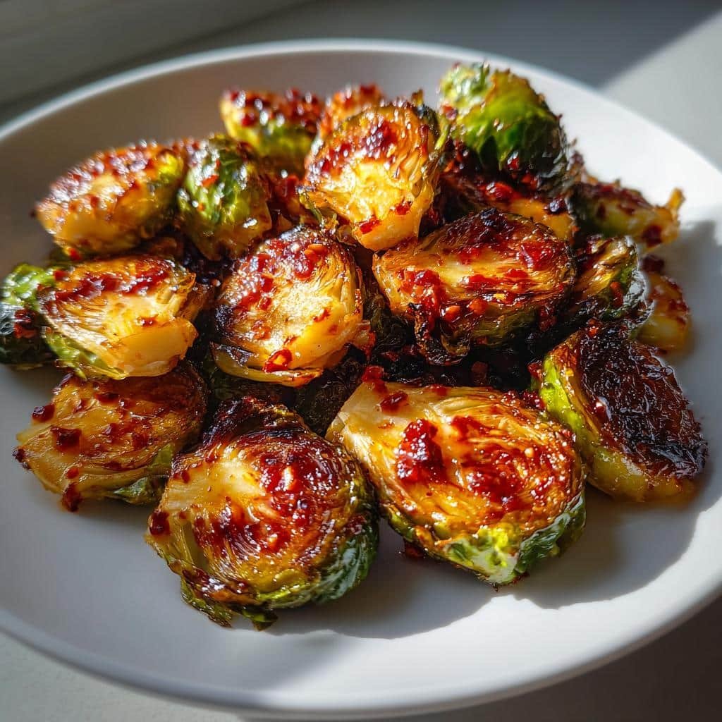 Air Fryer Chili Crisp Brussels Sprouts
