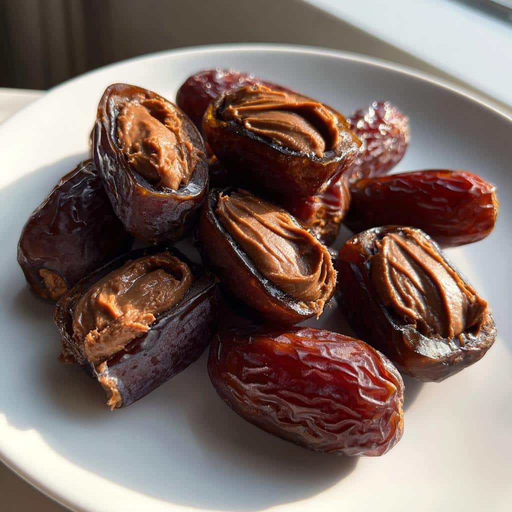 Air Fryer Chocolate Hummus Stuffed Dates