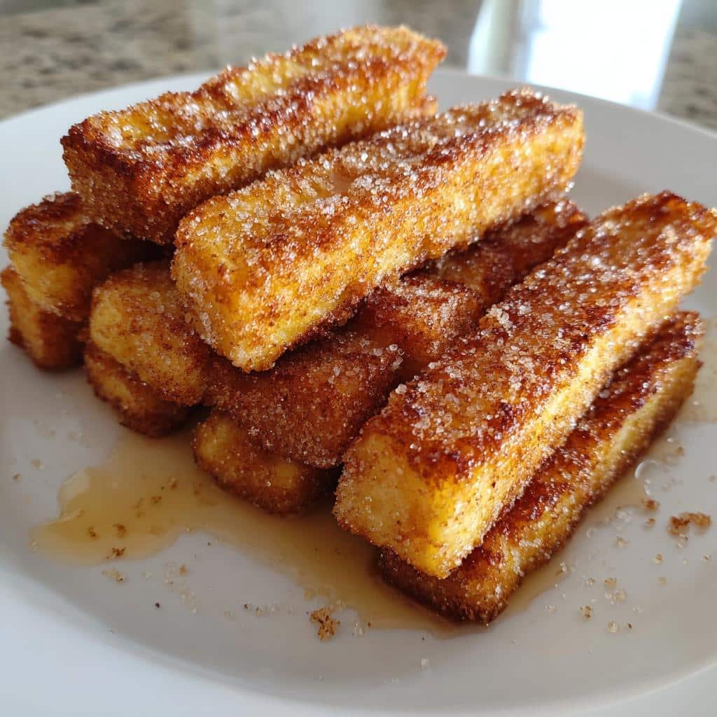 Air Fryer Churro French Toast Sticks