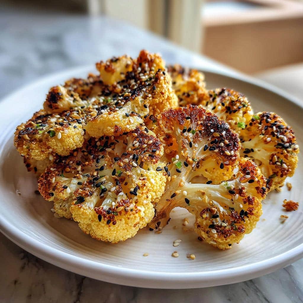 Air Fryer Everything Bagel Cauliflower Steaks