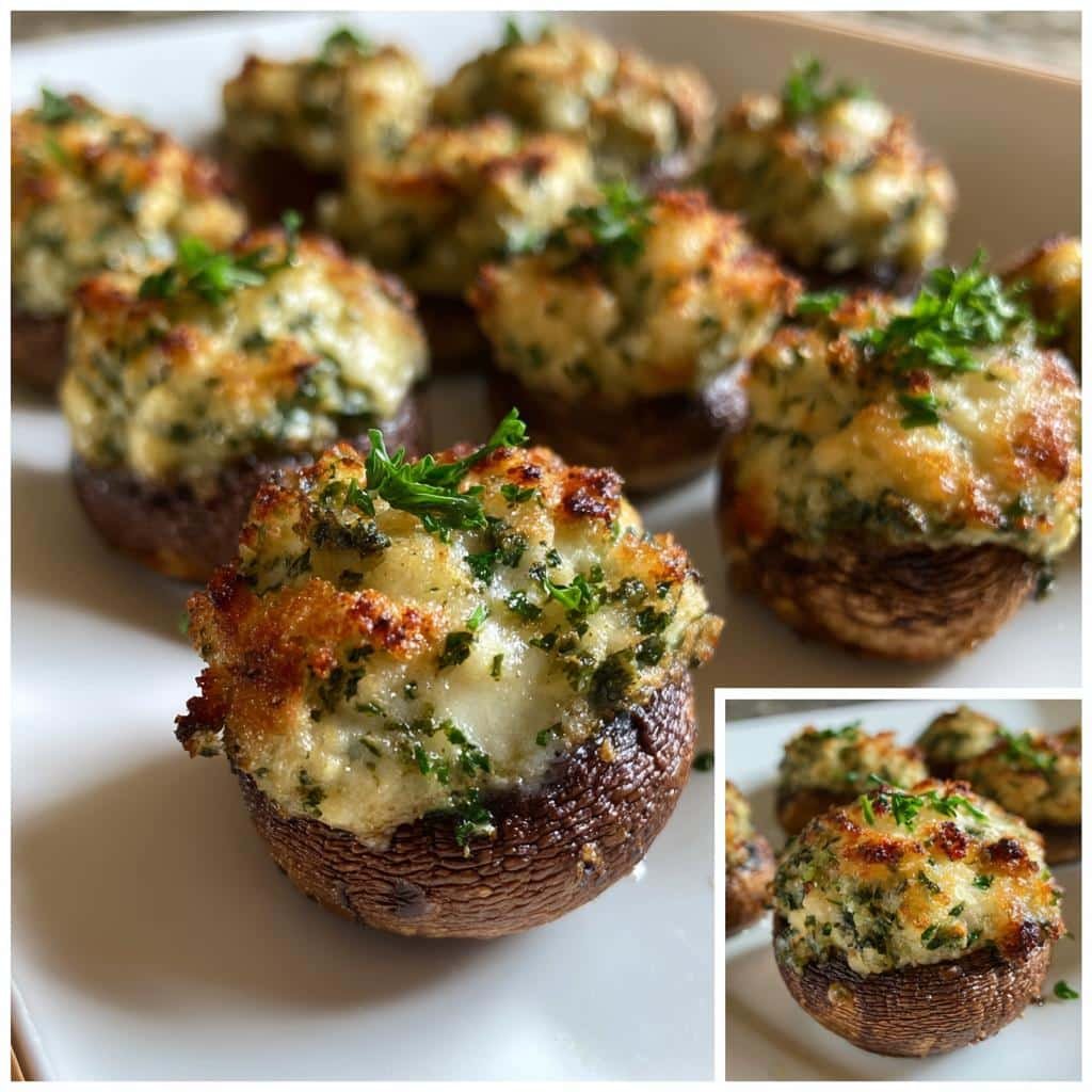 Air Fryer Green Goddess Stuffed Mushrooms - detail 1
