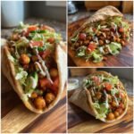Air Fryer Harissa Chickpea Pitas