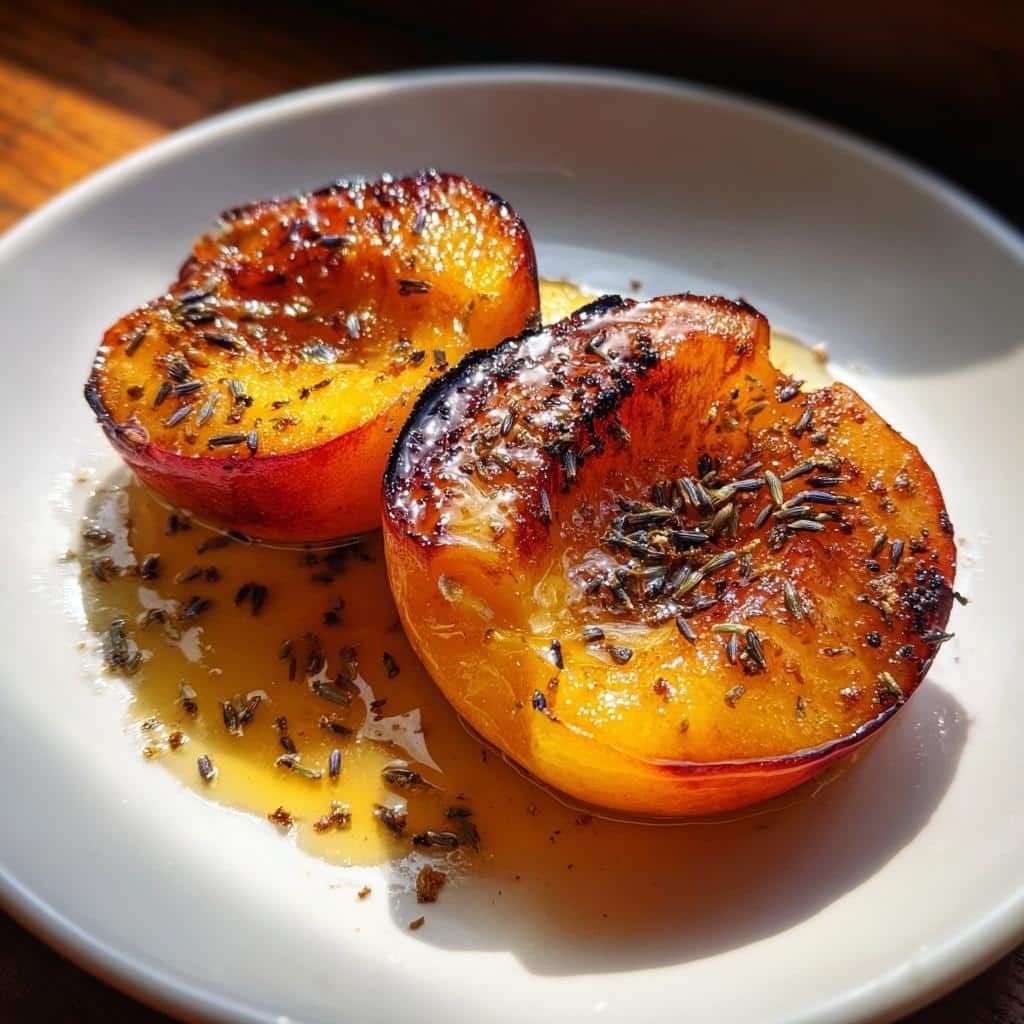 Air Fryer Lavender Honey Peach Halves