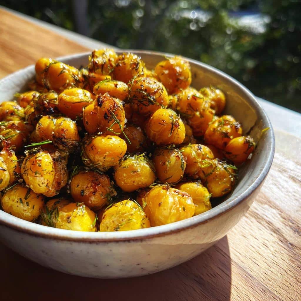 Air Fryer Lemon Dill Chickpeas