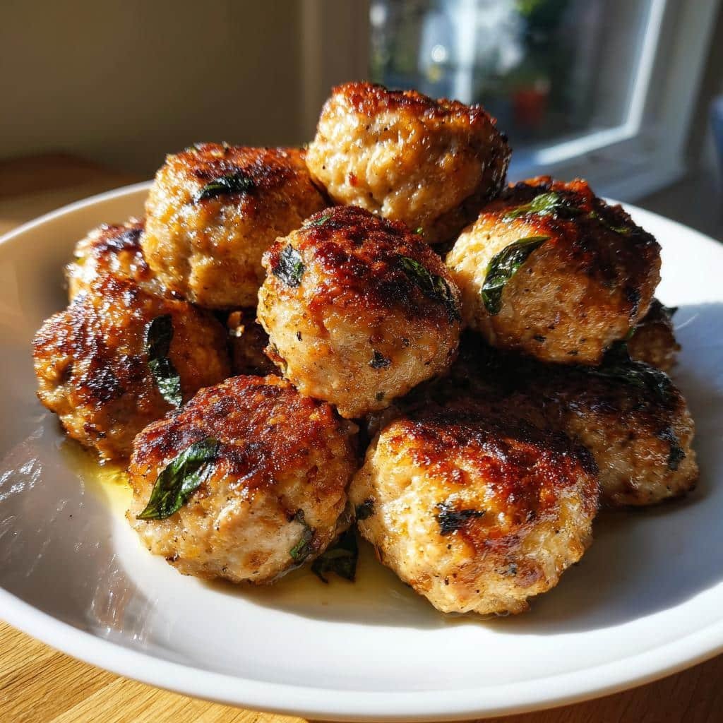 Air Fryer Thai Basil Turkey Meatballs - detail 1