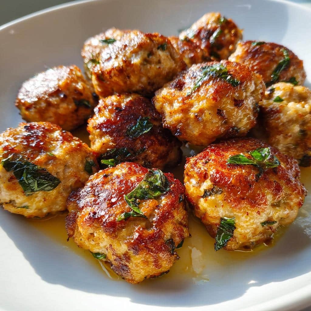 Air Fryer Thai Basil Turkey Meatballs