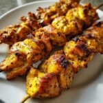 Air Fryer Turmeric Ginger Chicken Skewers