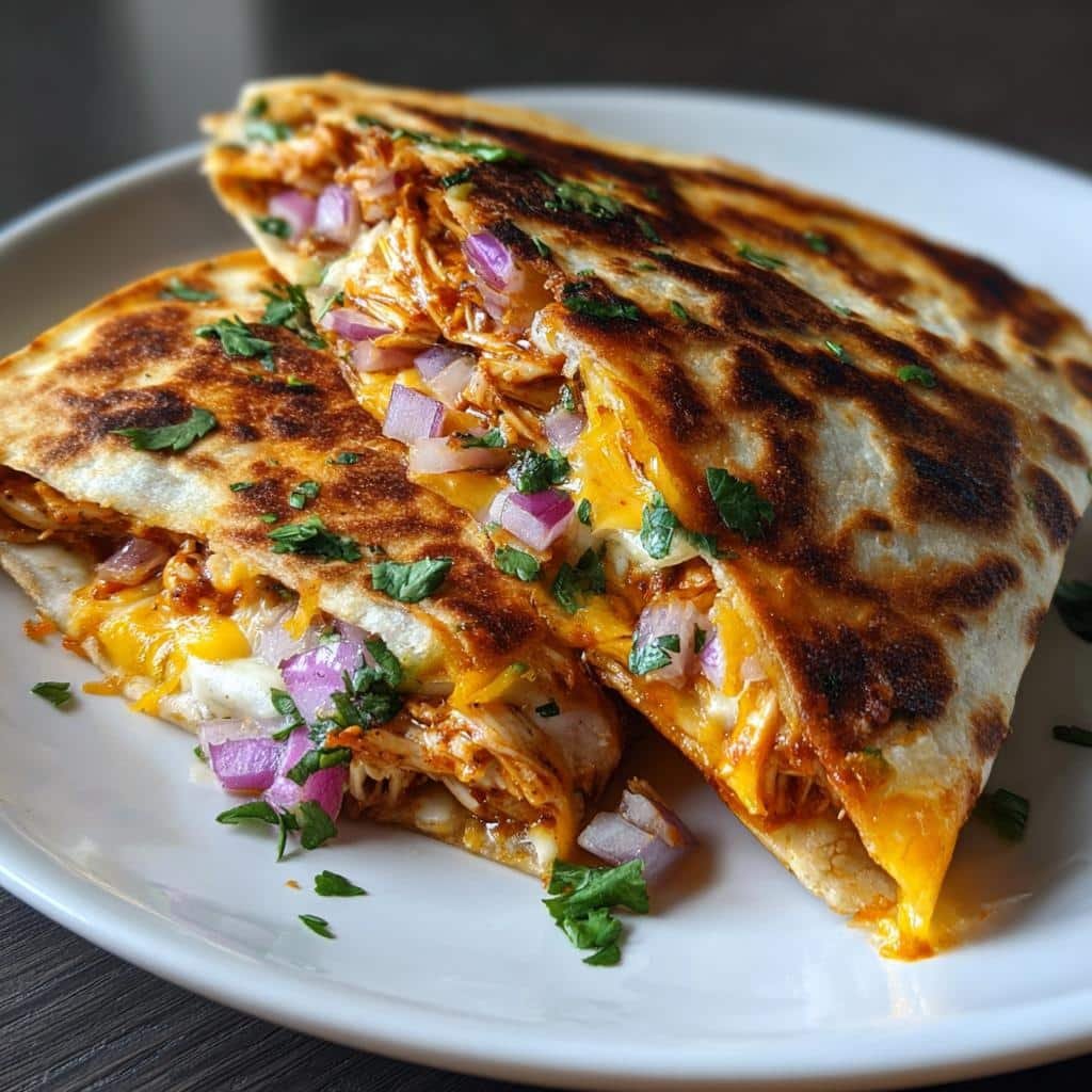 Air fryer BBQ chicken quesadillas - detail 1
