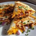 Air fryer BBQ chicken quesadillas