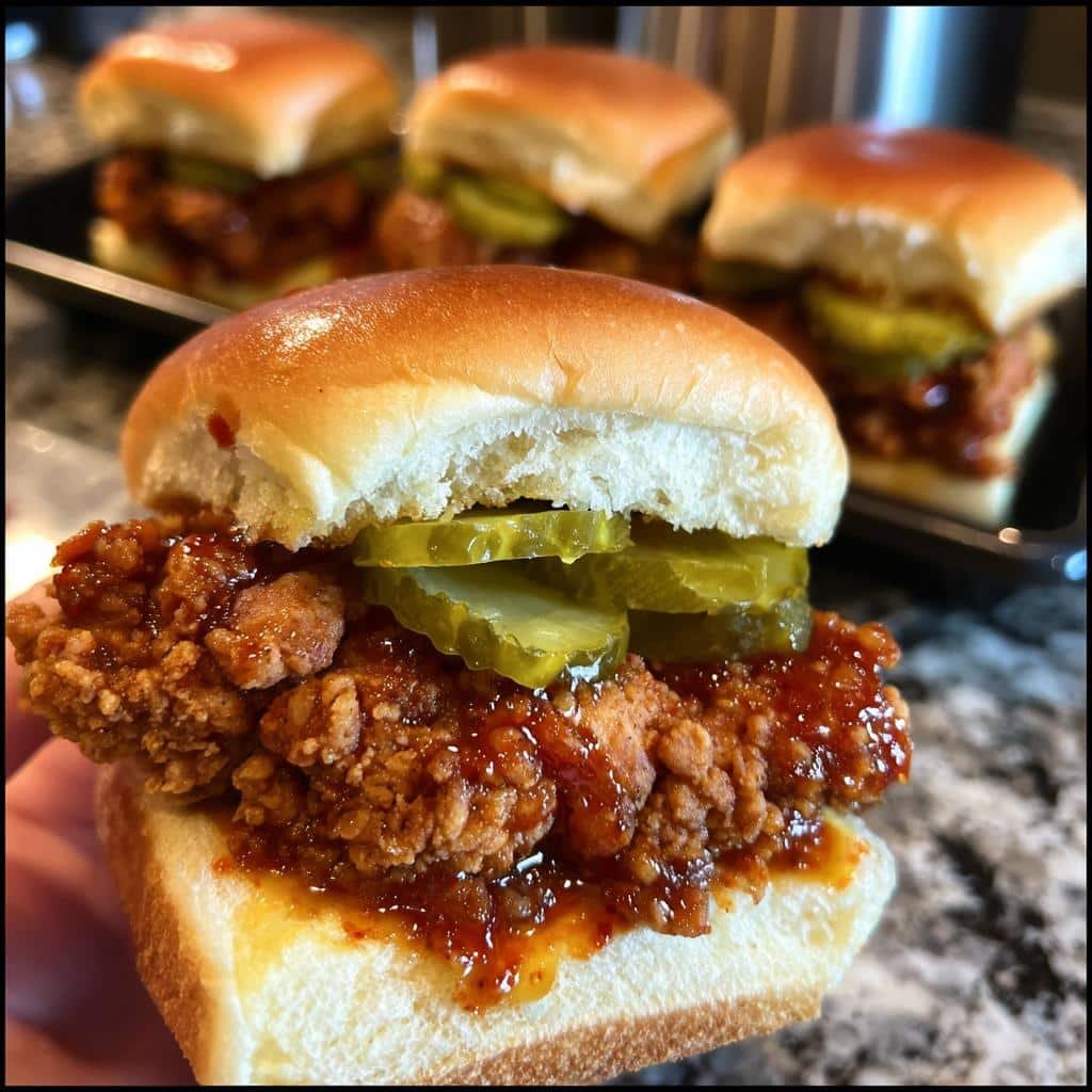 Air fryer Nashville hot chicken sliders - detail 1