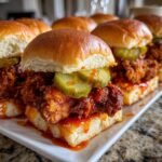 Air fryer Nashville hot chicken sliders