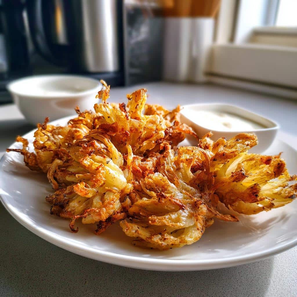 Air fryer blooming baby onions - detail 1