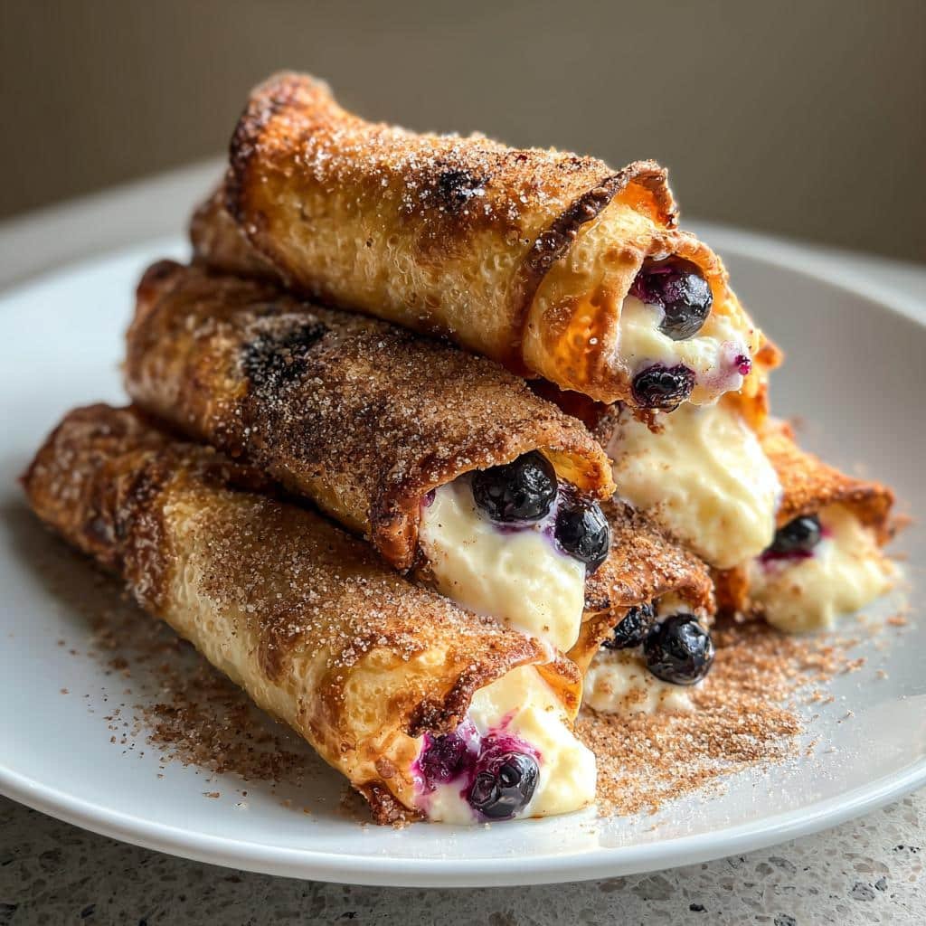 Air fryer blueberry cheesecake taquitos - detail 1
