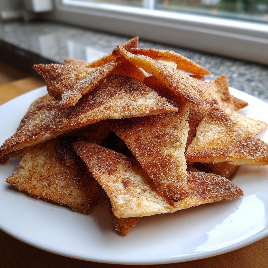 Air fryer cinnamon sugar tortilla chips - detail 1