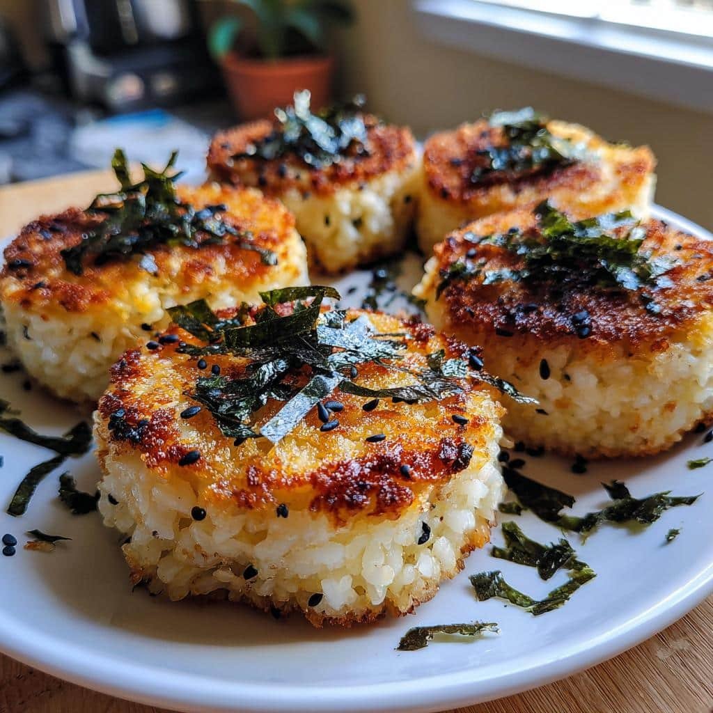 Air fryer crispy rice sushi cakes - detail 1