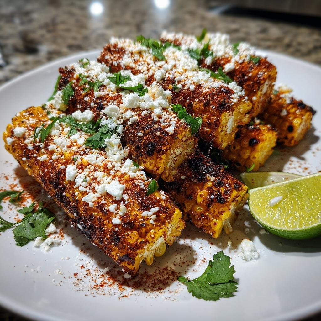 Air fryer elote corn ribs - detail 1