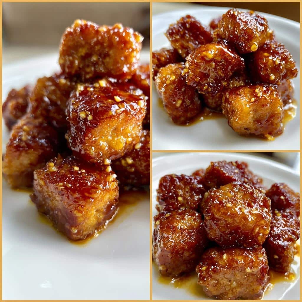 Air fryer honey garlic pork bites - detail 1