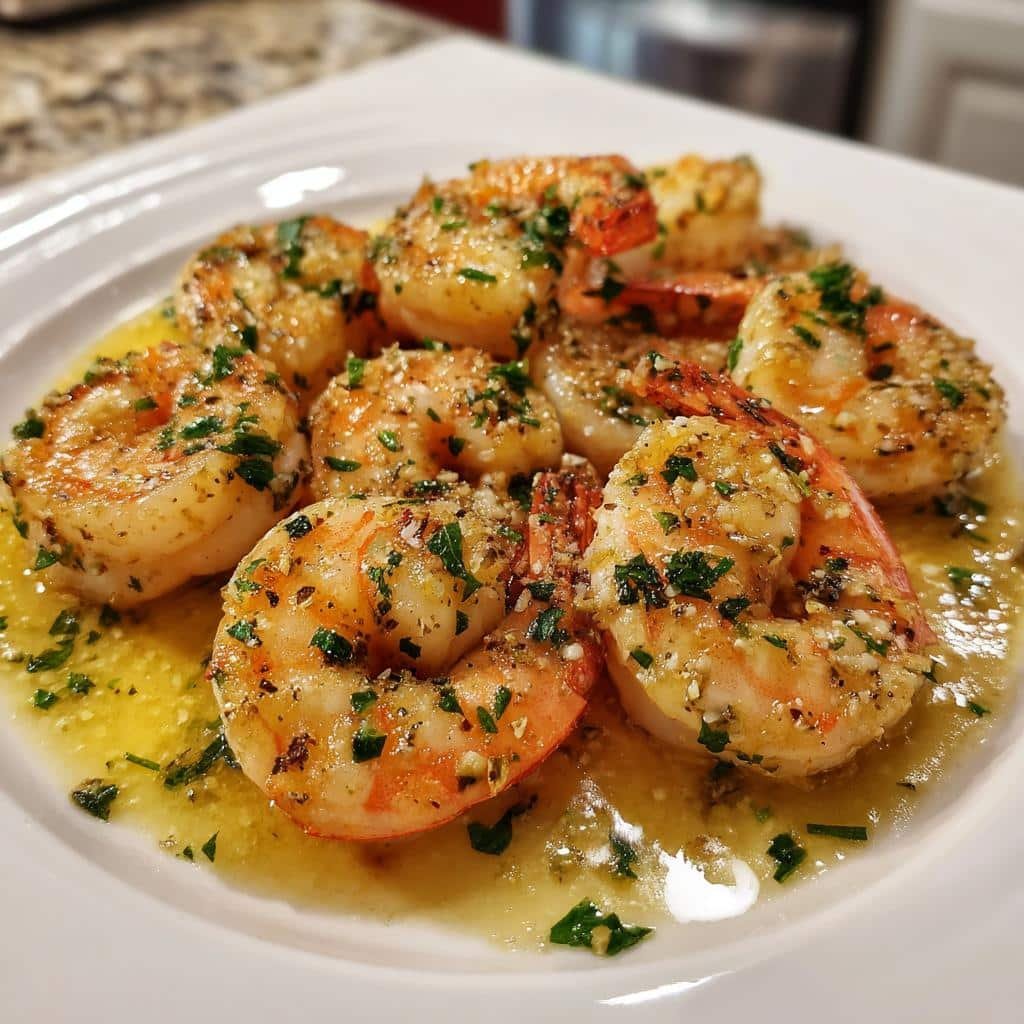 Air fryer lemon butter shrimp scampi - detail 1